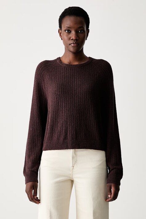Marc O'Polo sweter damski z bawełną bordowy 5000010044