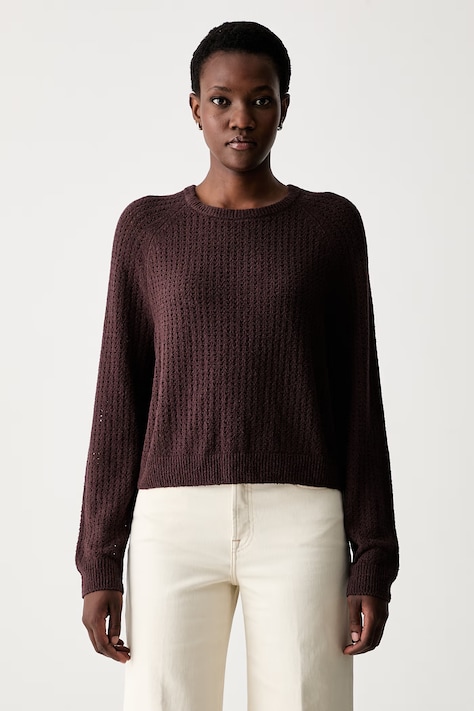 Marc O'Polo sweter damski z bawełną bordowy 5000010044