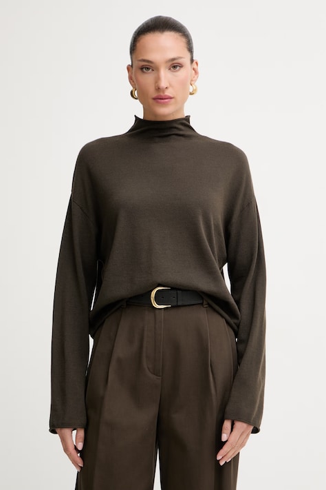 Marc O'Polo longsleeve damski wełniany brązowy 5000014421