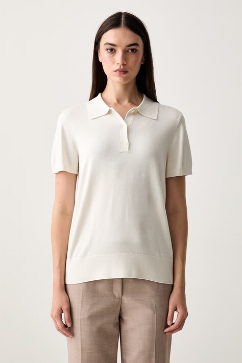 Calvin Klein polo dámské z viskózy béžové LV044G311G