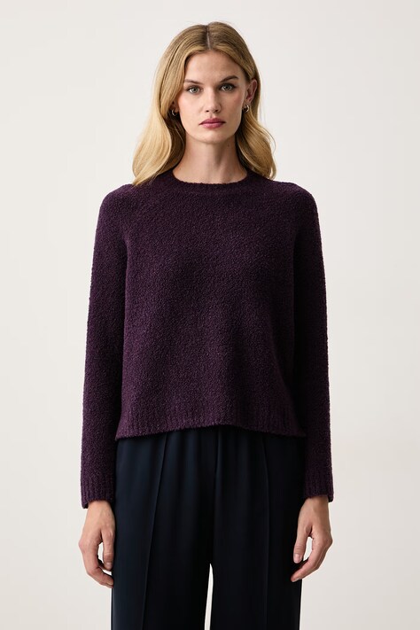 BOSS Sweter damski z wełną Febisana fioletowy 50567052