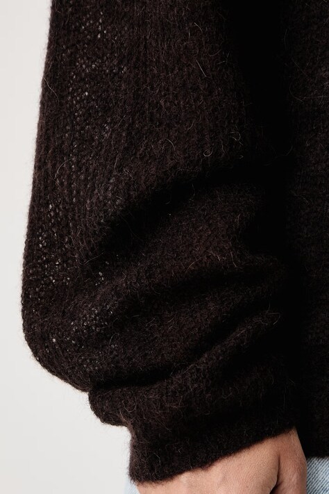 BOSS Sweter damski z wełną Fewena brązowy 50564438