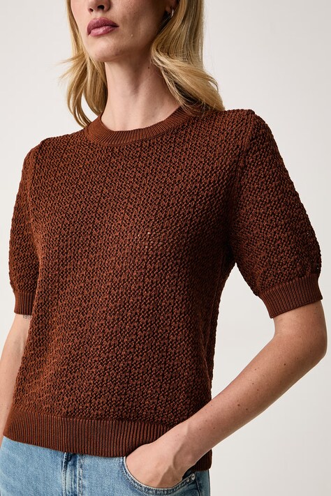 BOSS светр з короткими рукавами жіночий бавовняний Folearia — фото 4