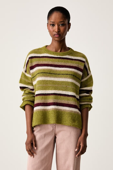BOSS Orange sweter damski z wełną C_Fraiesy zielony 50567041