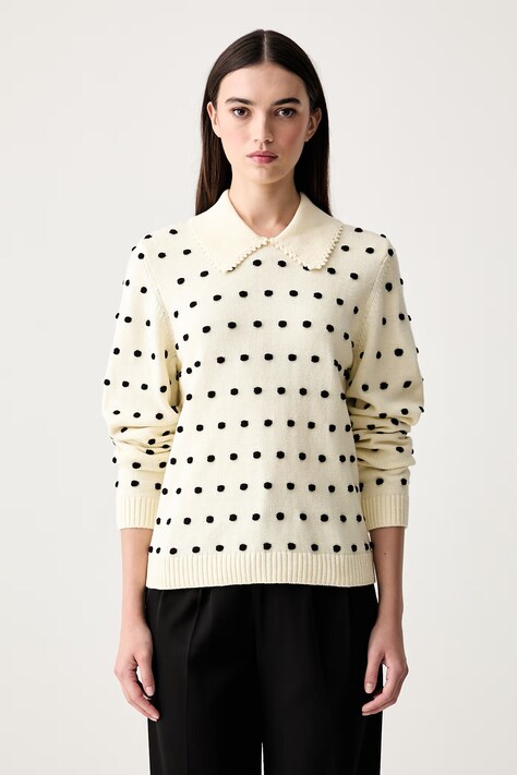 Stine Goya sweter damski z bawełną beżowy SG-PF26-K033-2386