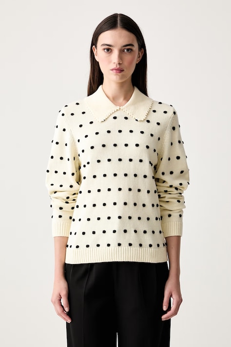 Stine Goya sweter damski z bawełną beżowy SG-PF26-K033-2386