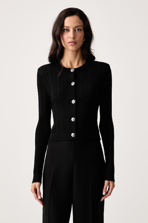 Guess Cardigan pentru femei cu vâscoză CARMEN negru W6YR26 Z0973