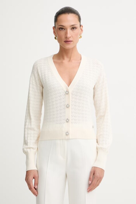 Guess ζακέτα γυναικεία με βισκόζη NINA μπεζ W6YR14 Z0955