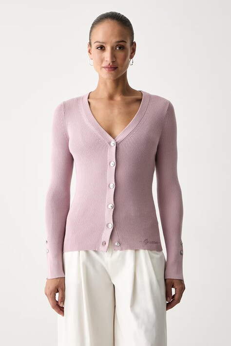 Guess ζακέτα γυναικεία με βισκόζη ELLIE ροζ W6YR11 Z0950