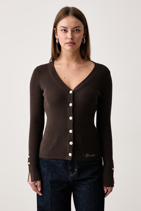 Guess Cardigan pentru femei cu vâscoză ELLIE maro W6YR11 Z0950