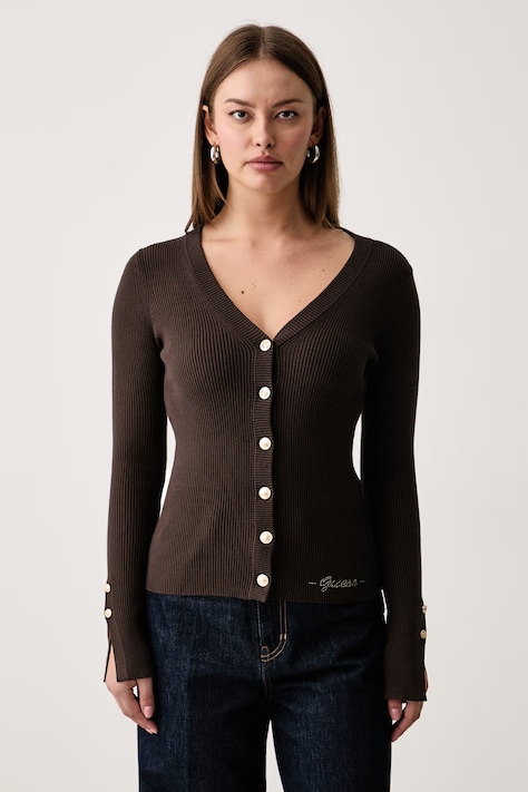 Guess Cardigan pentru femei cu vâscoză ELLIE maro W6YR11 Z0950