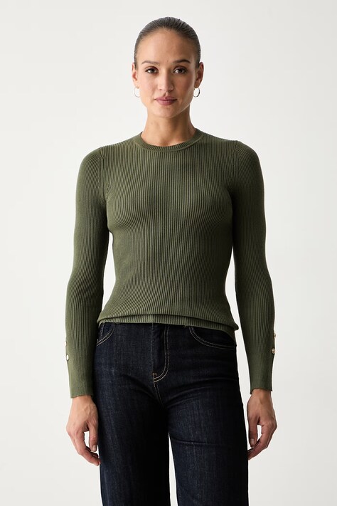 Guess sweter damski z wiskozą ELLIE zielony W6YR09 Z0948