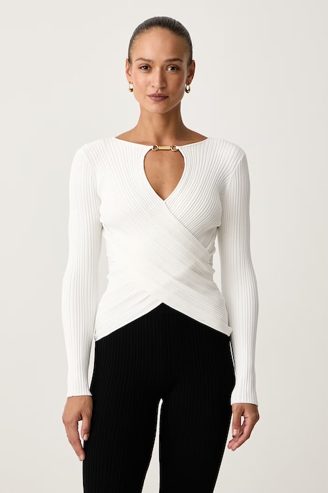Marciano by Guess Πουλόβερ γυναικείο με βισκόζη LIMA λευκό G6BR24 Z1637
