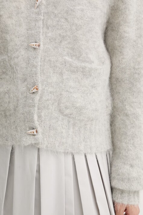 MUNTHE кардиган жіночий з вовною NOLOCCA — AW26-SWDZZM, сірий — фото 5