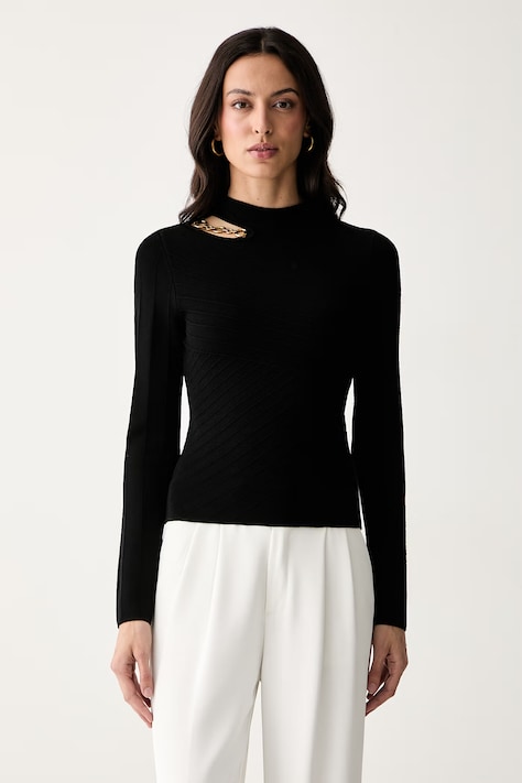 Marciano by Guess πουλόβερ γυναικείο με βισκόζη KAEDA μαύρο G6YR07 Z1060