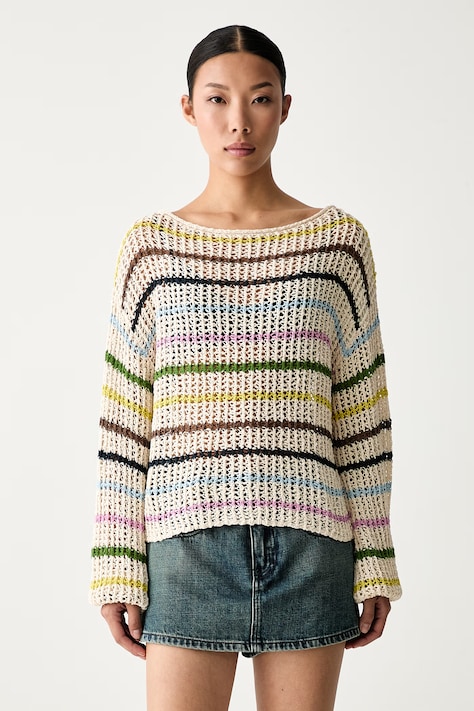 Miss Sixty sweter damski bawełniany beżowy 6M2RJ15700