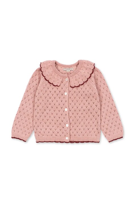 Konges Sløjd Kardigan dziecięcy z bawełną HOLIDAY CARDIGAN różowy KS106493