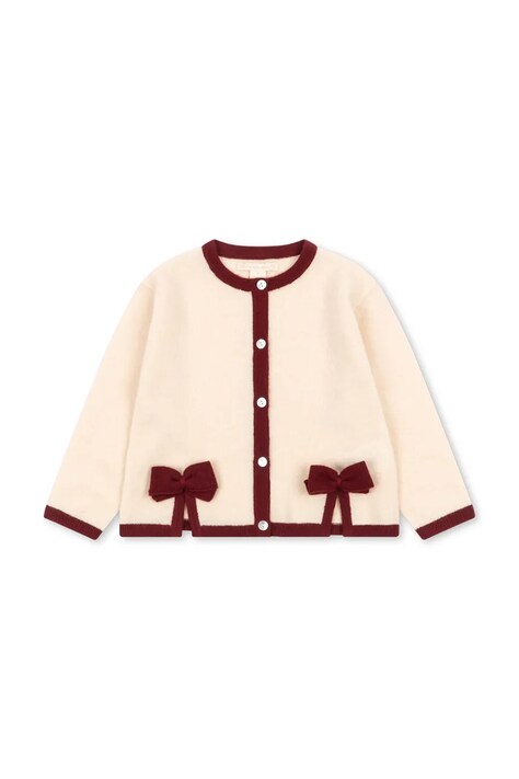 Konges Sløjd Kardigan dziecięcy wełniany ALETTE CARDIGAN różowy KS106364