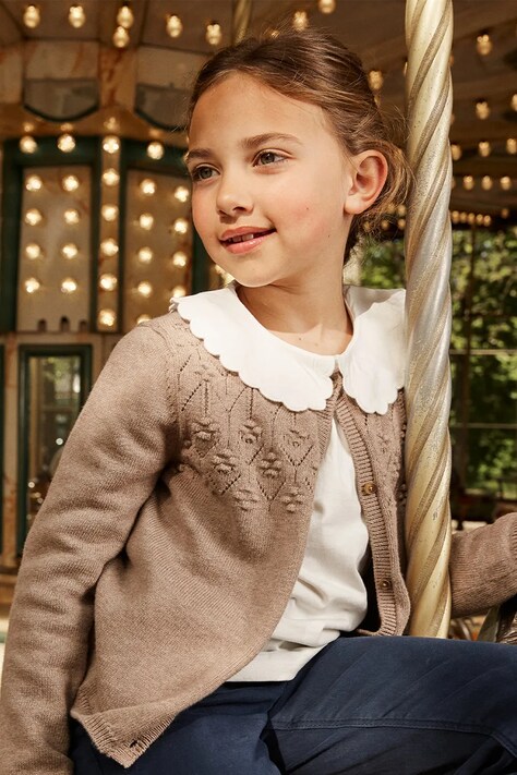 Sergent Major Kardigan dziecięcy z bawełną brązowy 26H2PF31CAR