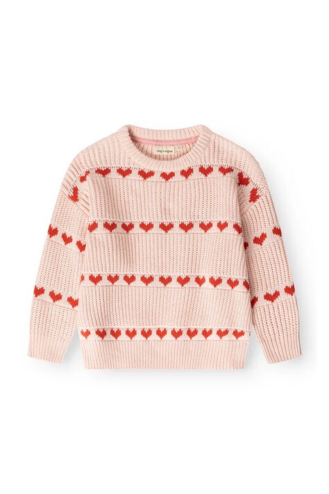That's mine Sweter dziecięcy bawełniany Ingeborg sweater różowy 246495