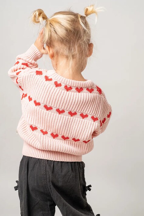 That's mine Sweter dziecięcy bawełniany Ingeborg sweater różowy 246495