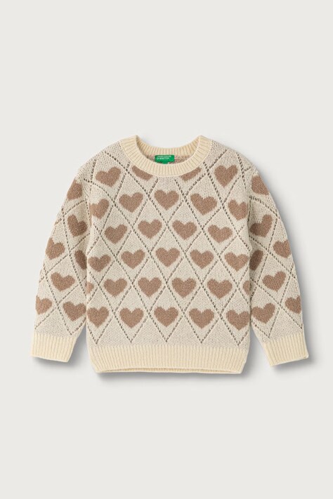 United Colors of Benetton Sweter dziecięcy beżowy 1OHHH103D