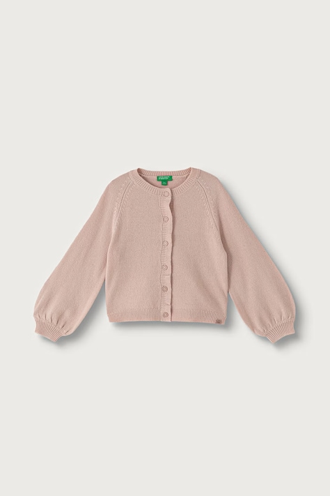 United Colors of Benetton Ζακέτα παιδική με μαλλί ροζ 19WPG500U