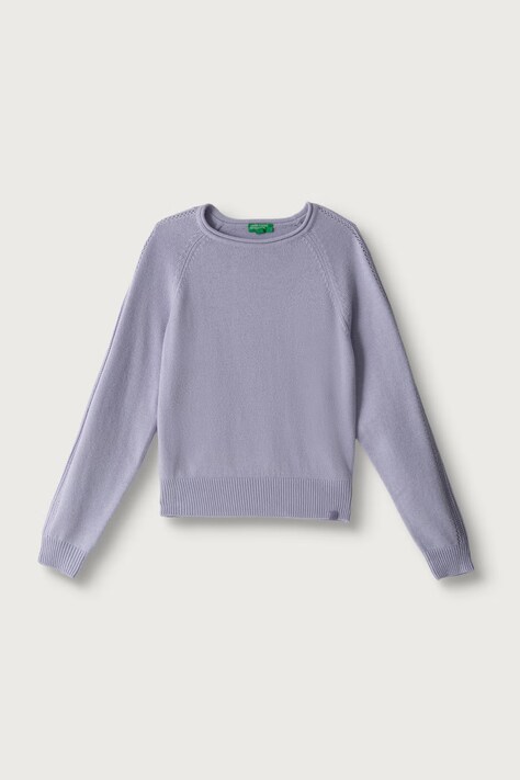 United Colors of Benetton Πουλόβερ παιδικό με μαλλί μωβ 1LU4C10AB