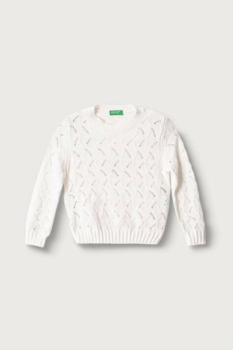 United Colors of Benetton Sweter dziecięcy biały 16CLG100O