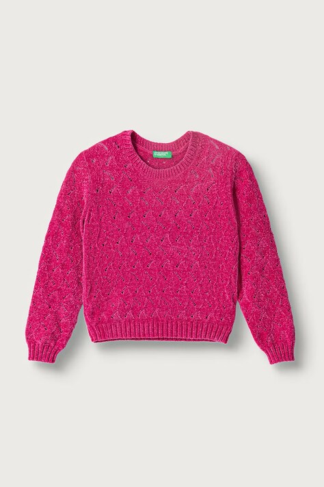 United Colors of Benetton Sweter dziecięcy różowy 16CLG100O