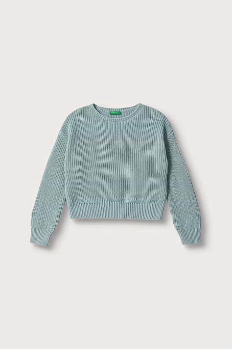 United Colors of Benetton Sweter dziecięcy turkusowy 1370C108O