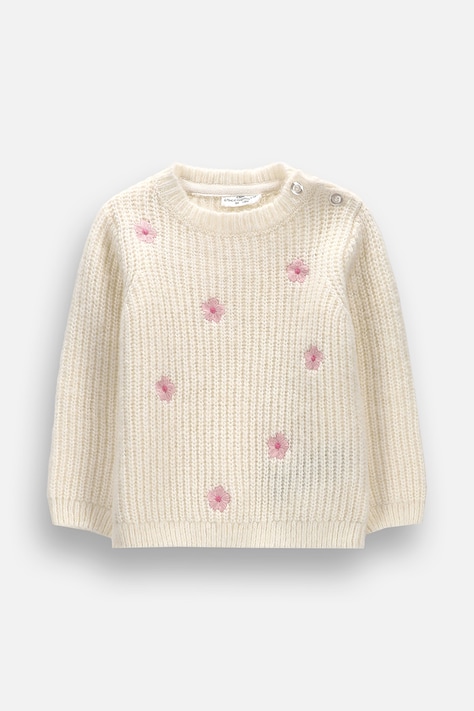 Coccodrillo Sveter detský s prímesou vlny béžový FAIR FROST GIRL NEWBORN
