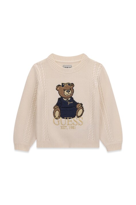 Guess Sweter dziecięcy z dodatkiem wełny beżowy K6BR07 Z1285