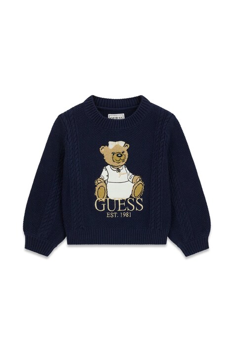 Guess Sweter dziecięcy z dodatkiem wełny granatowy K6BR07 Z1285