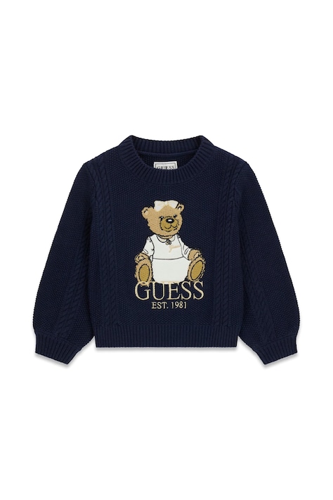 Guess Пуловер за деца с добавена вълна тъмносин K6BR07 Z1285