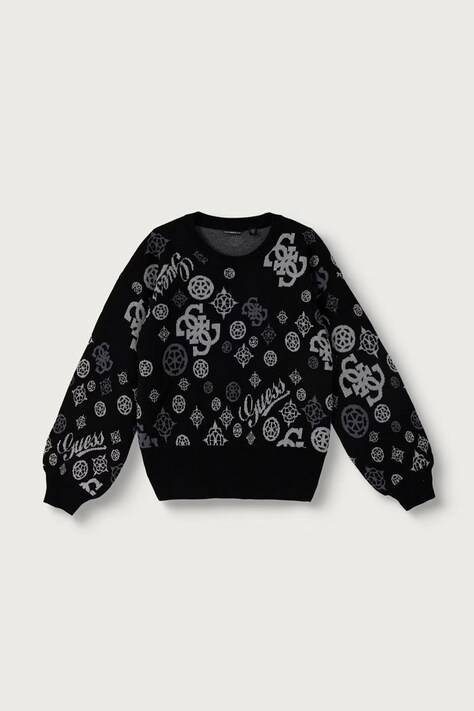 Guess Sweter dziecięcy z dodatkiem wełny czarny J6BR18 Z1352