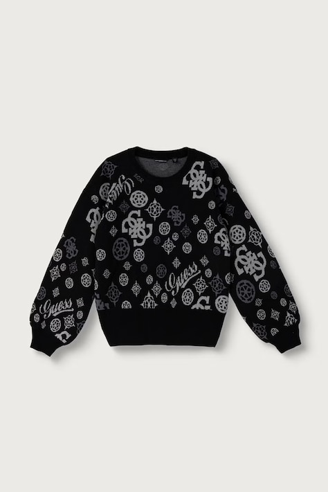 Guess Sweter dziecięcy z dodatkiem wełny czarny J6BR18 Z1352