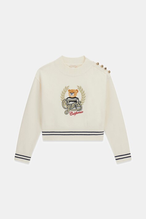 Guess Sweter dziecięcy z wiskozą beżowy J6BR16 Z1350