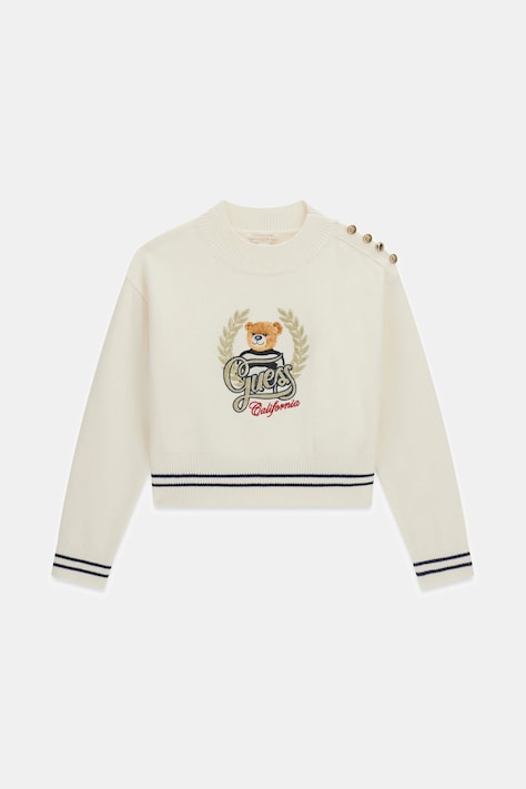 Guess Sweter dziecięcy z wiskozą beżowy J6BR16 Z1350