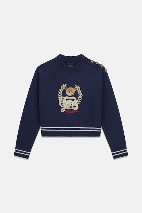 Guess Sweter dziecięcy z wiskozą granatowy J6BR16 Z1350