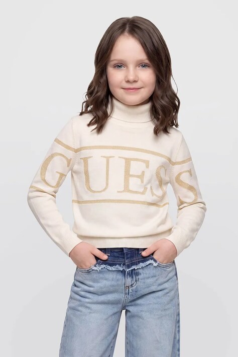 Guess Πουλόβερ παιδικό με βαμβάκι μπεζ J6BR04 Z1338