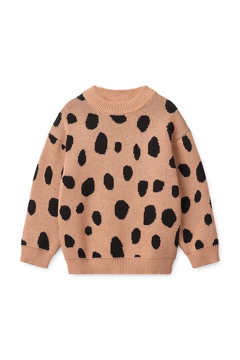 Liewood Pulover otroški bombažen Orlane Intarsia Knit Jumper roza LW21171