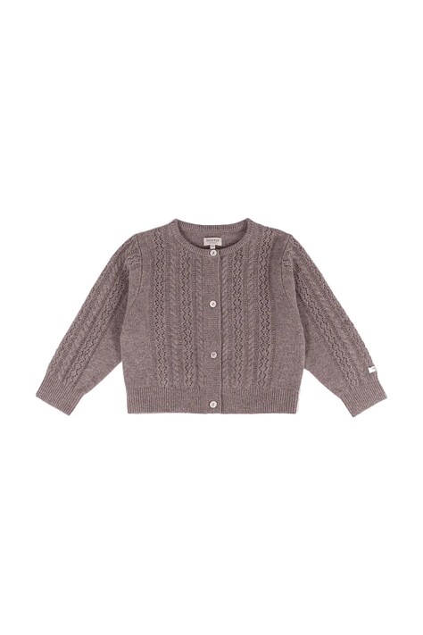 Donsje Kardigan dziecięcy z wełny merino Danik Merino Wool Cardigan brązowy 4102500