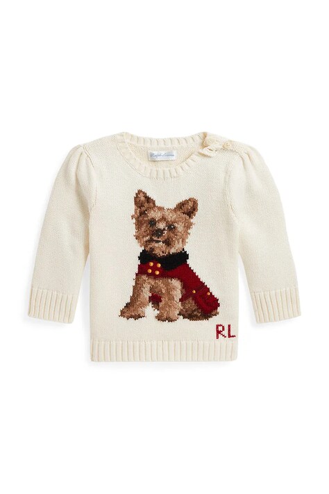 Polo Ralph Lauren Пуловер за деца от памук бежов 310B28302001