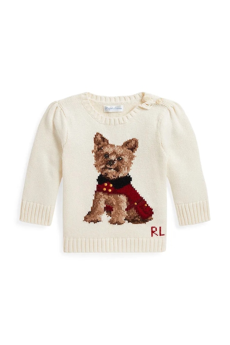 Polo Ralph Lauren Пуловер за деца от памук бежов 310B28302001