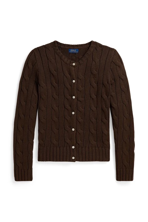 Polo Ralph Lauren kardigan otroški bombažen rjav 313B25968005