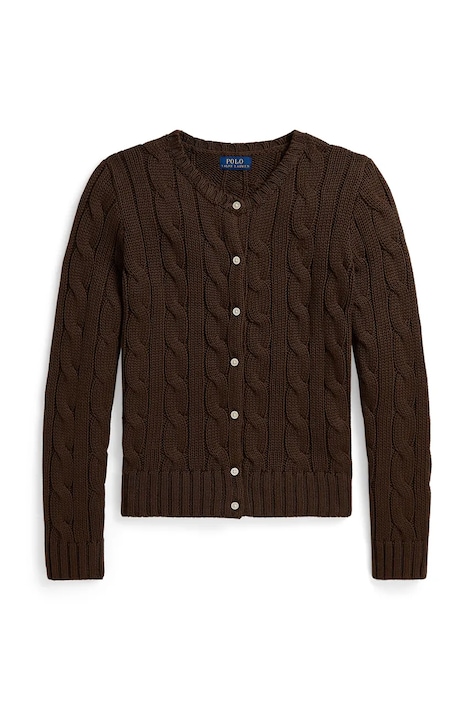Polo Ralph Lauren kardigan otroški bombažen rjav 313B25968005