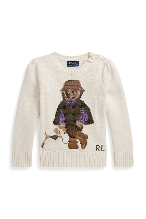 Polo Ralph Lauren πουλόβερ παιδικό με βαμβάκι μπεζ 312B26004001