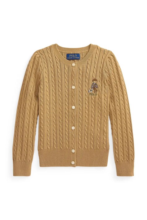 Polo Ralph Lauren Kardigan dziecięcy bawełniany brązowy 312919829501