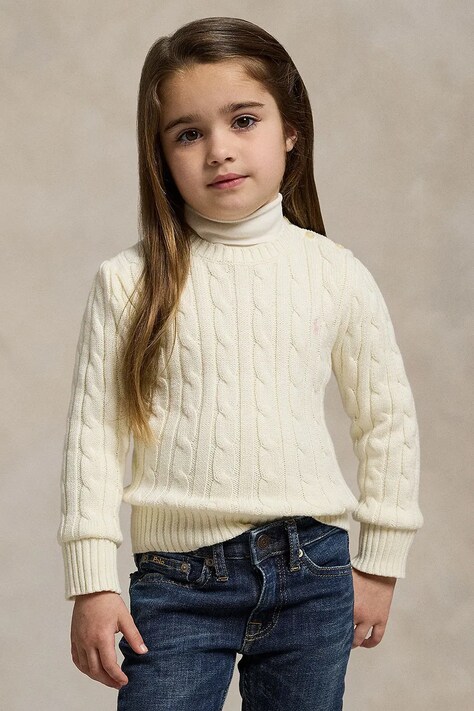 Polo Ralph Lauren sveter detský bavlnený biely 312901316011
